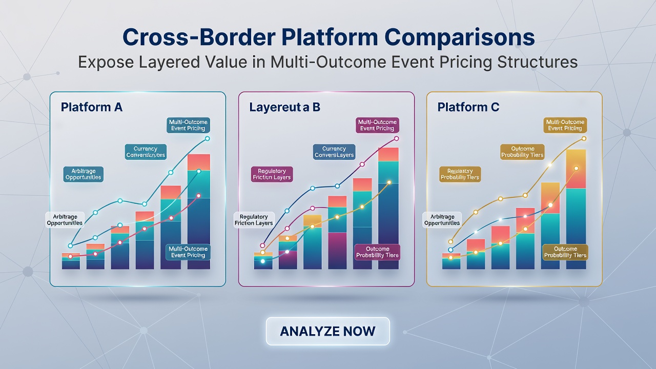 Analytics dashboard displaying layered value across multiple international platforms for complex event pricing