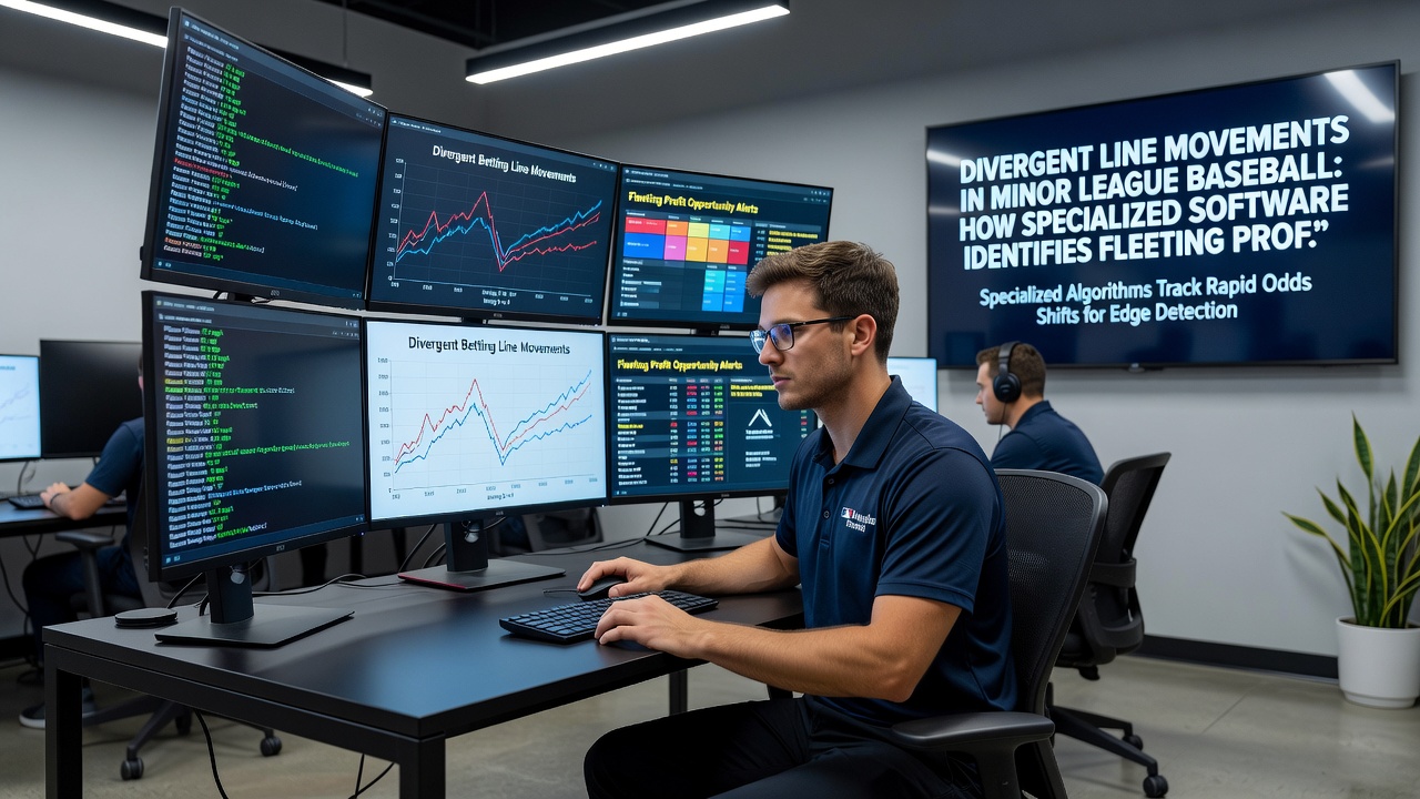Dashboard view of arbitrage opportunities detected in minor league baseball with highlighted profit margins and time remaining