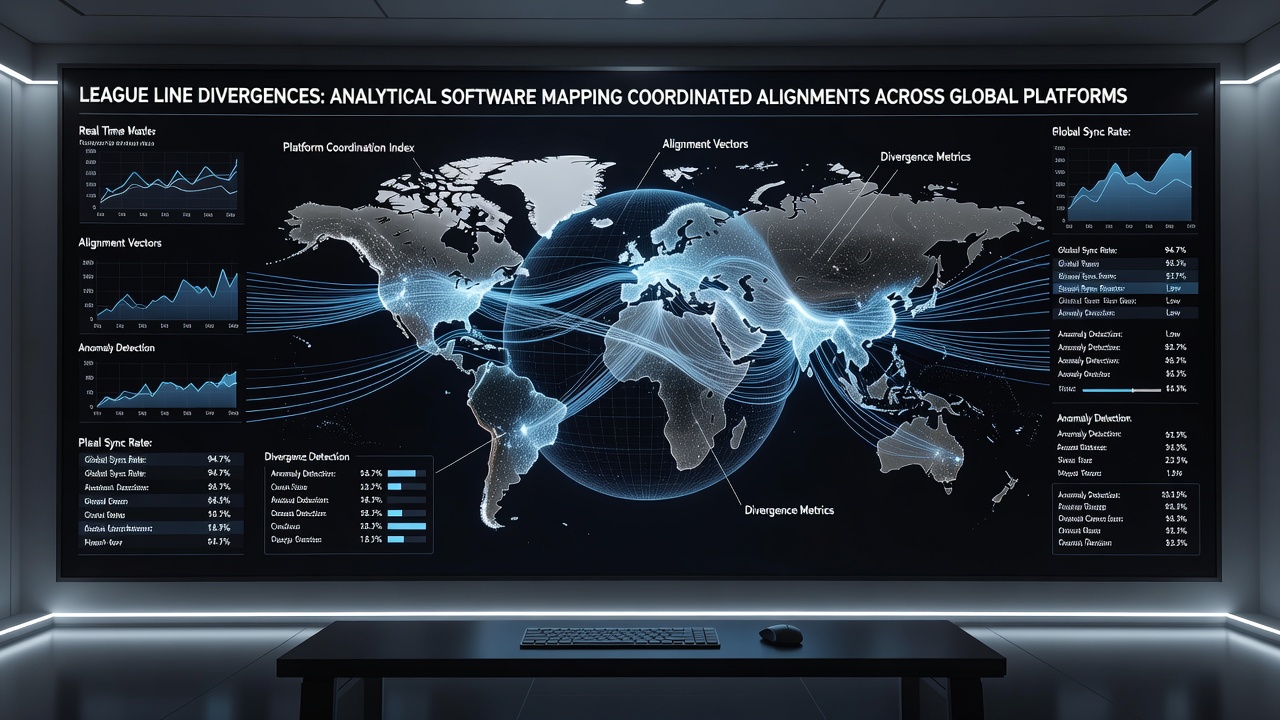 Detailed chart showing coordinated line alignments and divergence metrics for soccer matches across global platforms