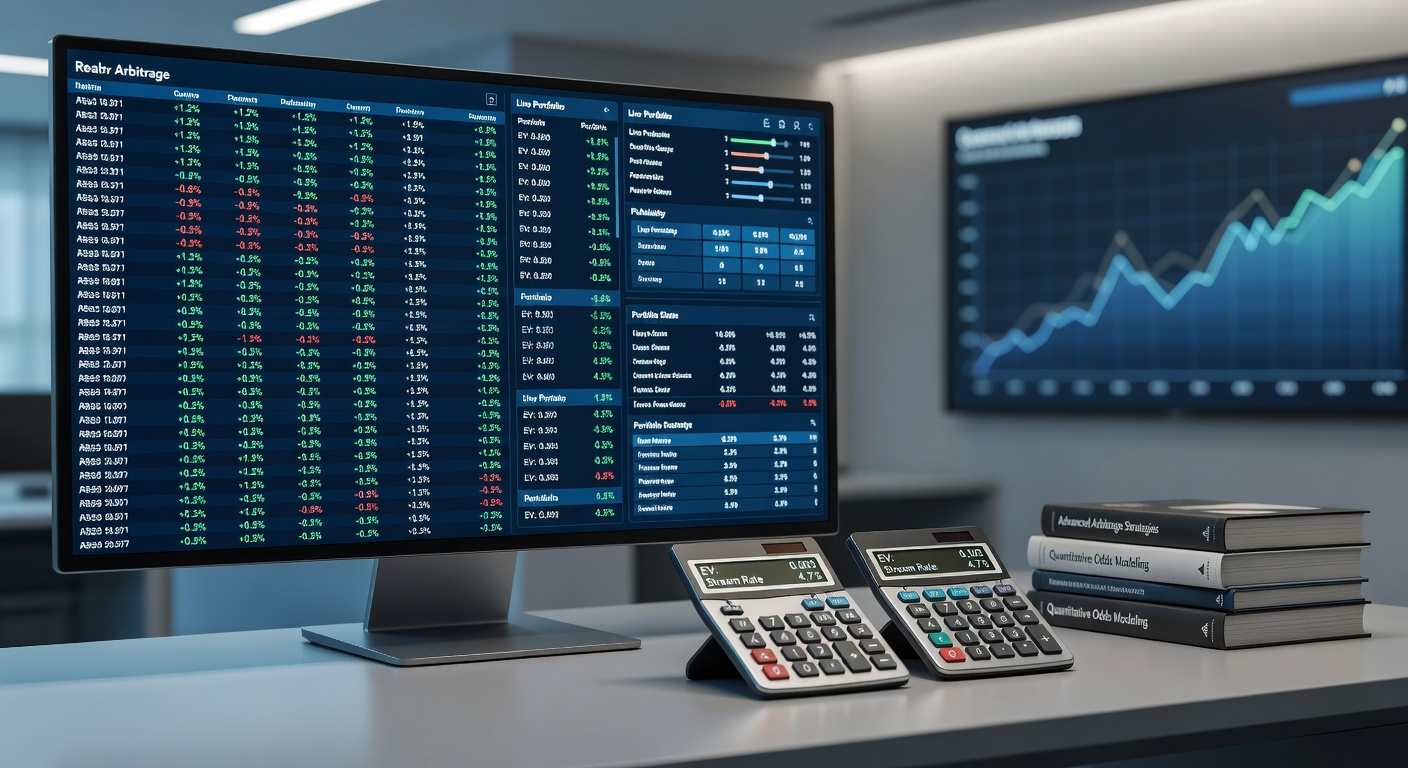 Close-up of an arbitrage calculator interface showing stake calculations for a multi-arb portfolio across soccer and baseball events